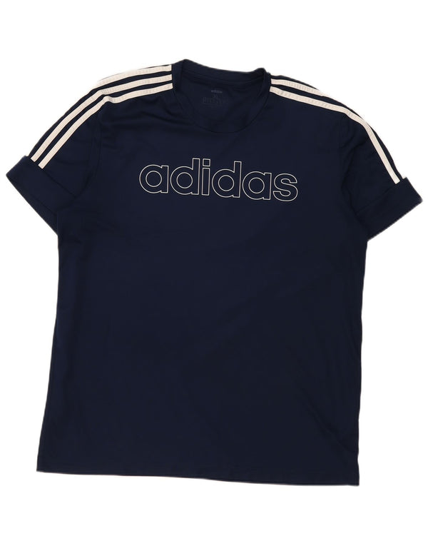 Adidas muška uska majica kratkih rukava s grafičkim motivima XL tamnoplavi poliester