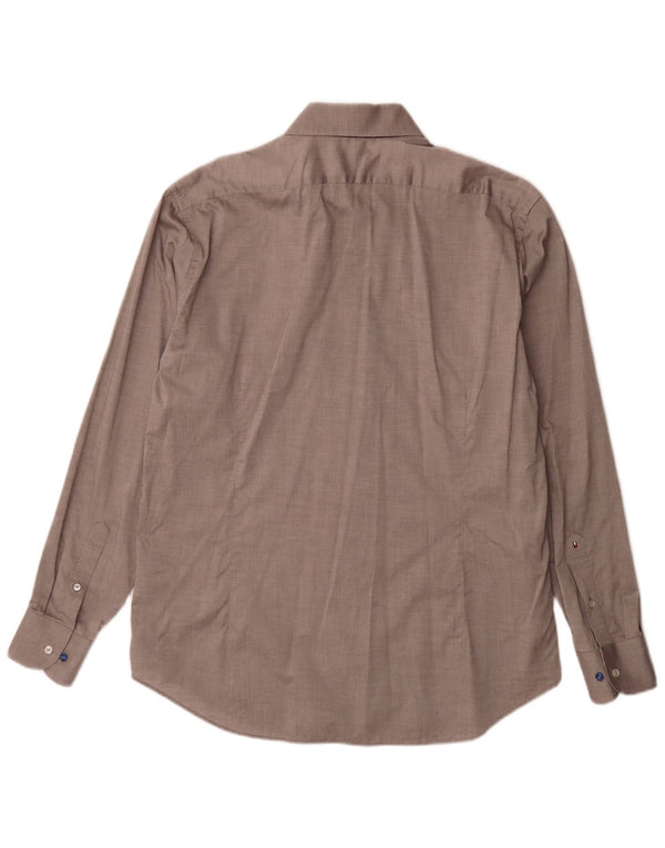Tommy Hilfiger muška krojena košulja veličina 44 17 1/2 XL smeđi pamuk
