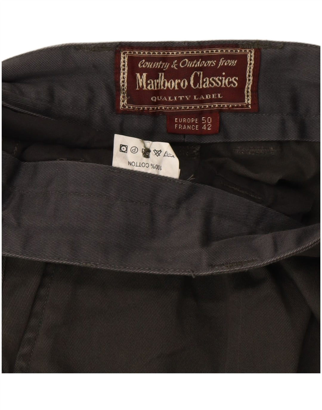 MARLBORO CLASSICS Muške chino hlače s klinovima EU 50 Large W34 L34 Kaki