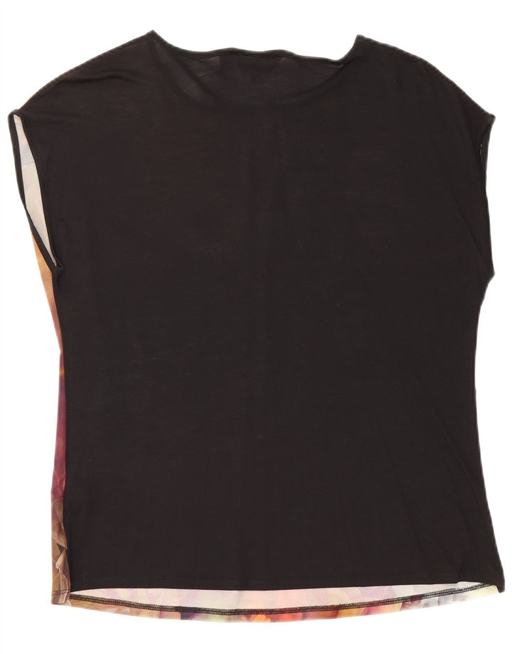 TED BAKER Ženska prevelika bluza bez rukava, gornja veličina 2, mala crna cvjetna