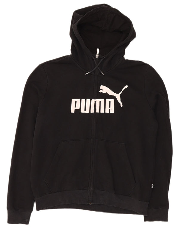 PUMA ženski džemper s kapuljačom s patentnim zatvaračem UK 18 XL crni pamuk