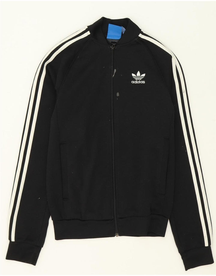 ADIDAS Mens Tracksuit Top Jacket XS Black Polyester Vintage Adidas and Second-Hand Adidas from Messina Hembry 