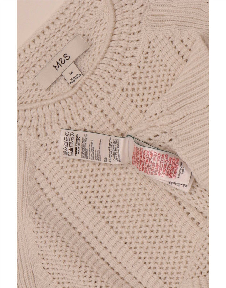 Marks & Spencer ženski kratki džemper s okruglim izrezom UK 14 Medium Off White