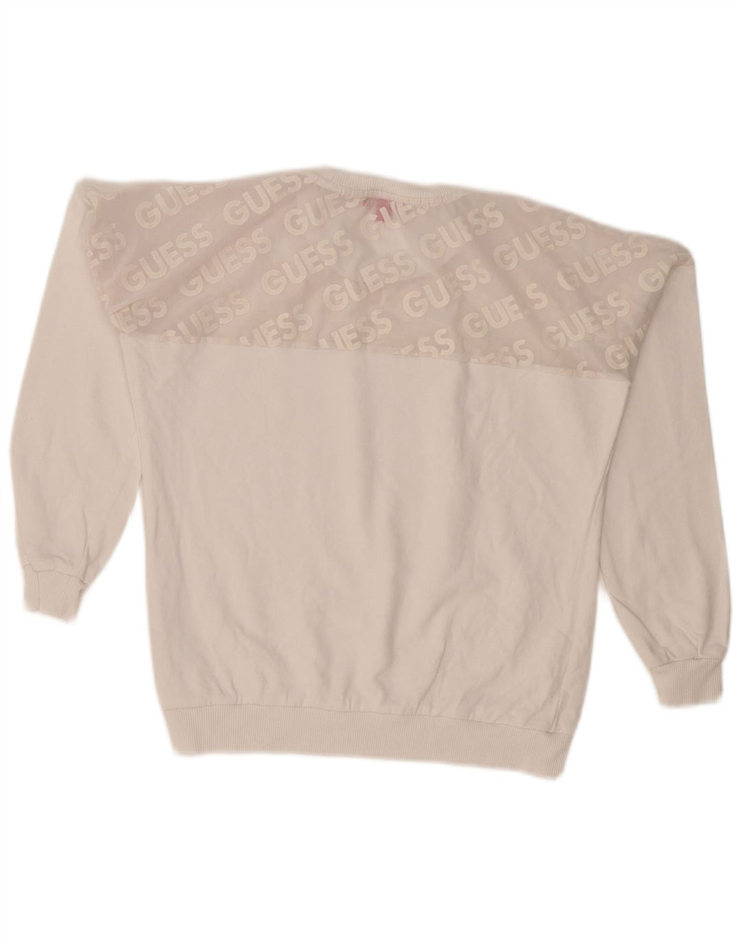 Guess Ženski džemper s grafičkim motivima UK 10 Small White Colourblock