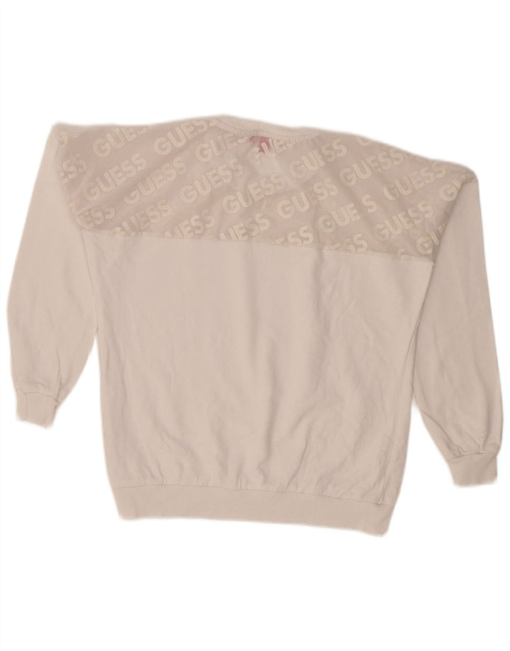 Guess Ženski džemper s grafičkim motivima UK 10 Small White Colourblock