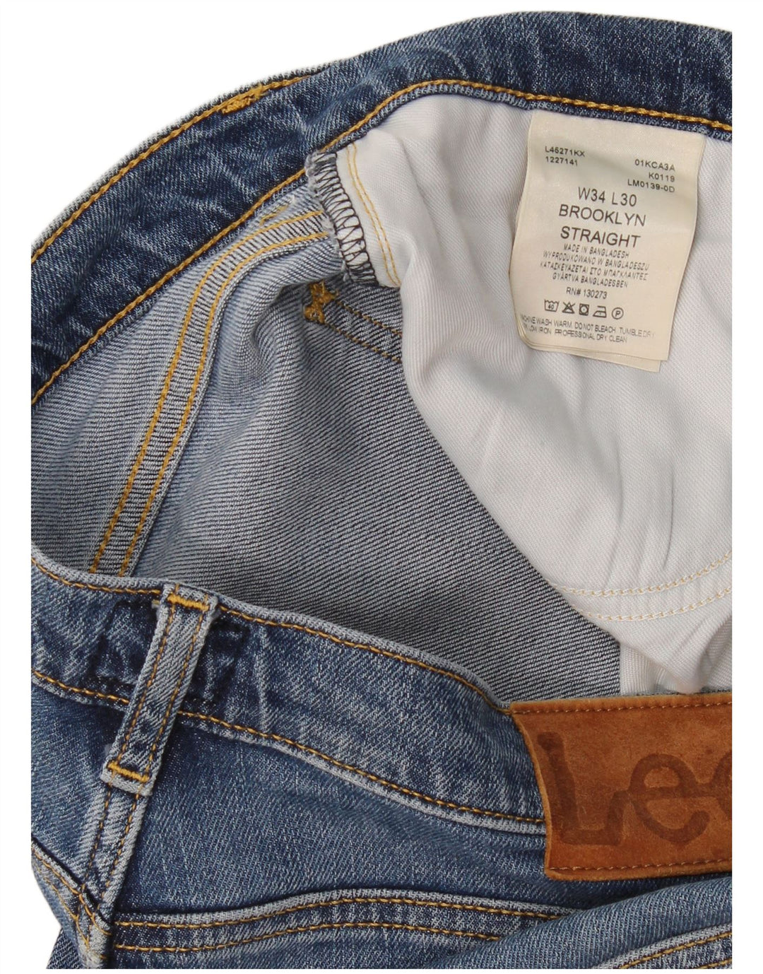 Lee Mens Brooklyn Straight Jeans W34 L30 Plavi pamuk