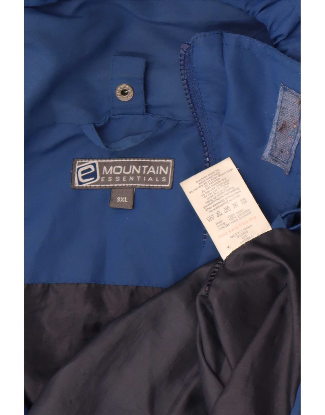 Mountain Essentials muška kišna jakna s kapuljačom UK 46 3XL plavi najlon