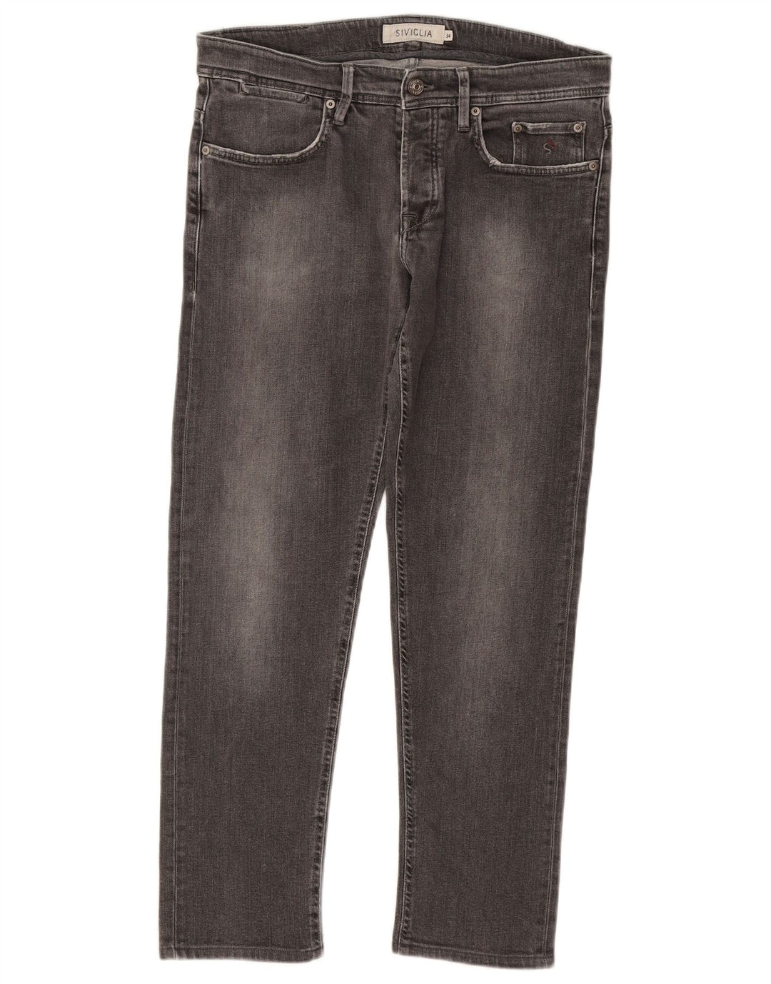 SIVIGLIA Mens Slim Jeans W34 L29  Grey Cotton