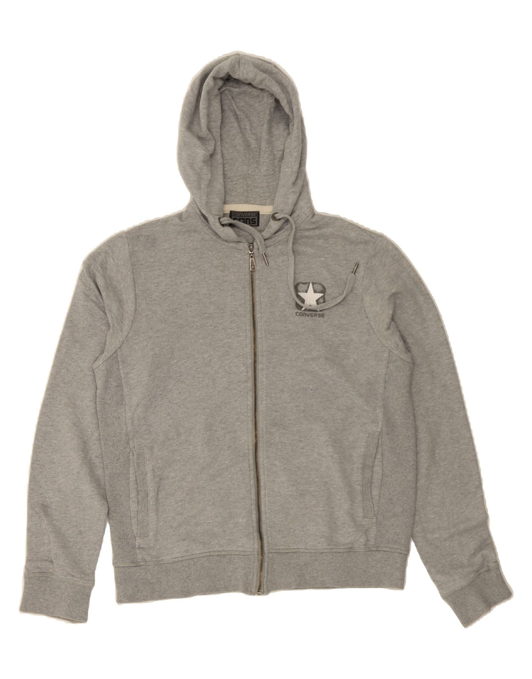 CONVERSE Mens Zip Hoodie Sweater Medium Grey Cotton Vintage Converse and Second-Hand Converse from Messina Hembry 