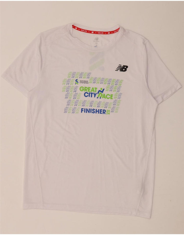 New Balance muška majica s grafičkim motivima, srednji bijeli poliester
