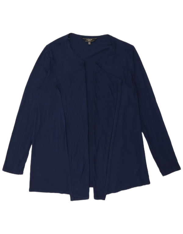 Lipsy ženska majica s dugim rukavima s otvorenim rukavima UK 14 Large Navy Blue