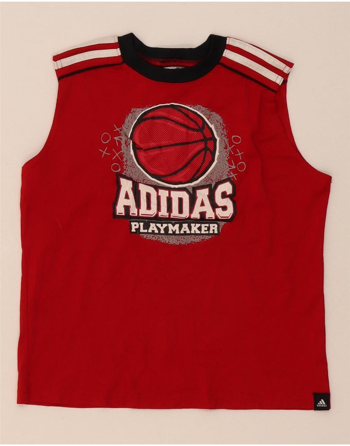 Adidas dječački grafički prsluk za 6-7 godina od crvenog poliestera u boji