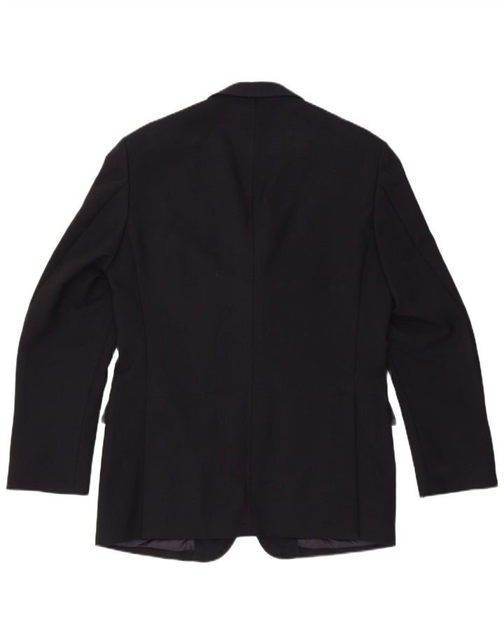 Fay Mens 3 Button Blazer Jacket UK 38 Medium Navy Blue Virgin Wool