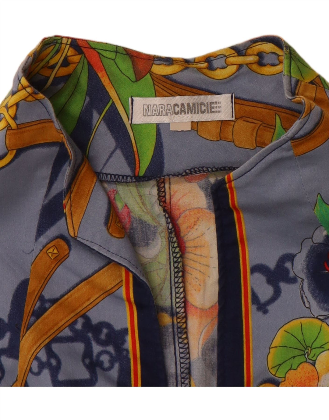 NARACAMICIE Ženska grafička košulja bluza 3/4 rukava UK 16 Velika plava cvjetna