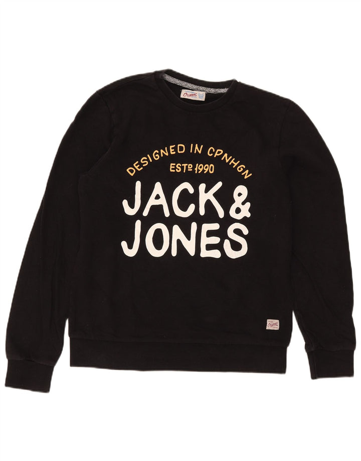 Jack & Jones muška trenirka s grafičkim motivima Srednji crni pamuk