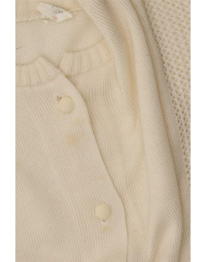Vintage ženski kardigan džemper IT 46 Large off white poliakril