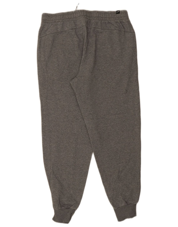 Puma Mens Tracksuit Trousers Joggers XL Grey Flecked Cotton