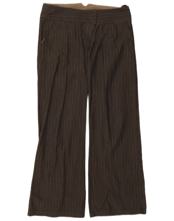 Topshop ženske široke chino hlače UK 14 velike W34 L32 smeđe na pruge