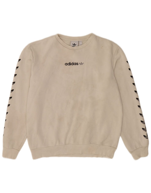Adidas ženski džemper s grafičkim motivima UK 14 srednje bijele boje pamuk
