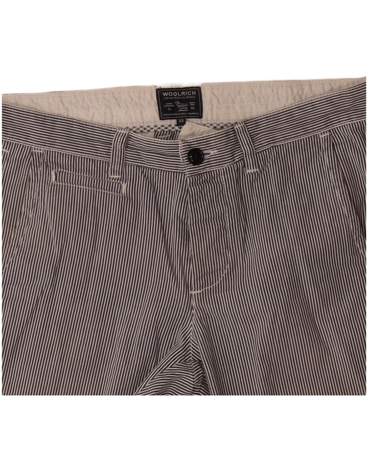 Woolrich Muške chino kratke hlače W33 srednje tamnoplave pamučne pruge