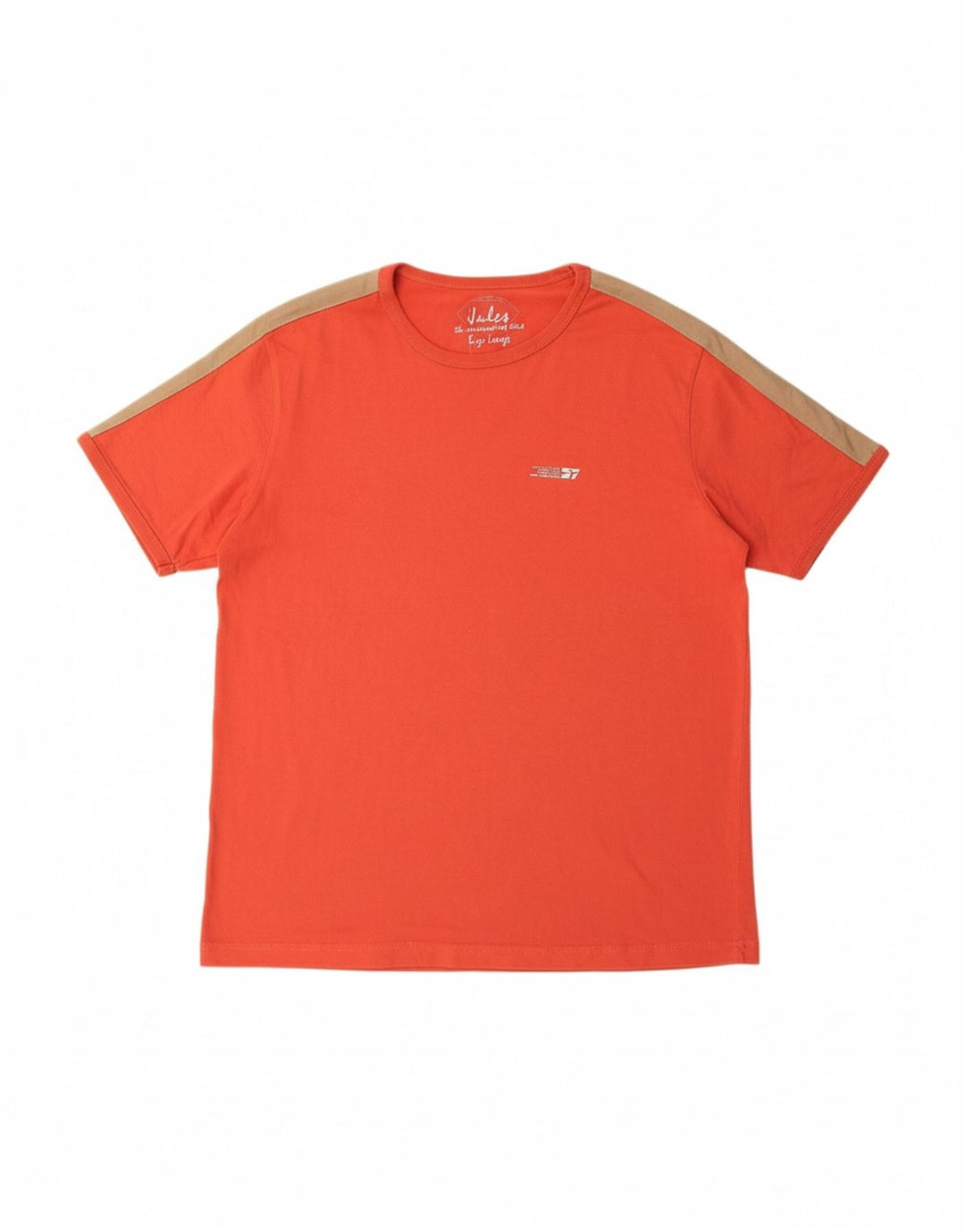 JULES Mens T-Shirt Top Large Orange Cotton