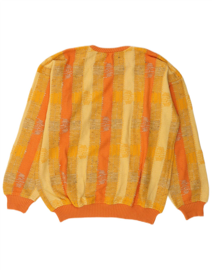 Muški bokserski džemper s okruglim izrezom, pamuk na srednje žute pruge