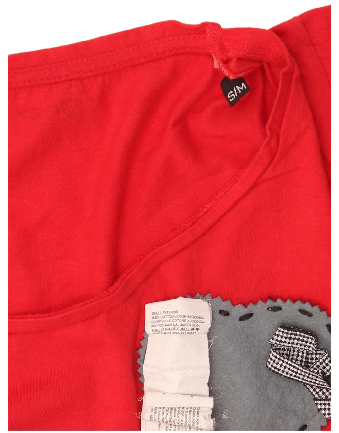 DESIGUAL Ženska grafička majica kratkih rukava UK 10 Mala crvena pamuk