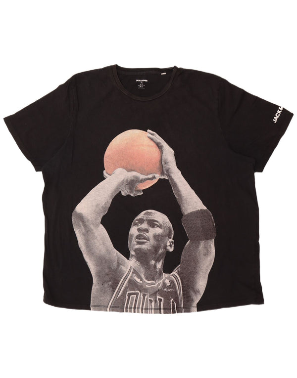 Jack & Jones, gornji dio majice kratkih rukava Michael Jordan Graphic 3XL, crni pamuk