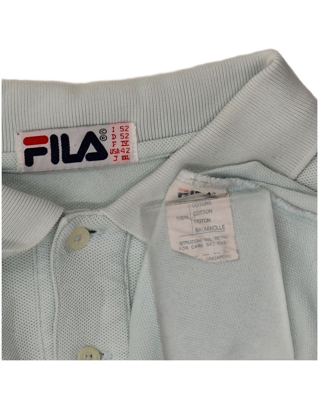 FILA muška polo majica dugih rukava IT 52 Large Blue Cotton