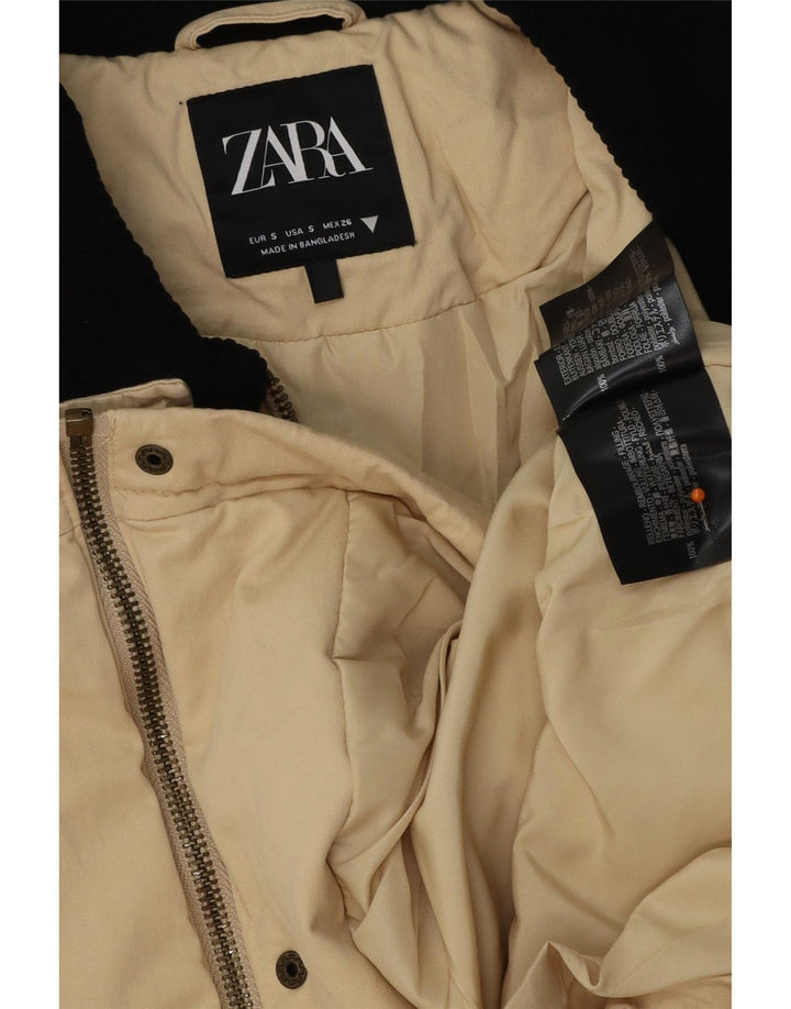 ZARA ženska velika pomoćna jakna UK 10 Small Beige Colourblock