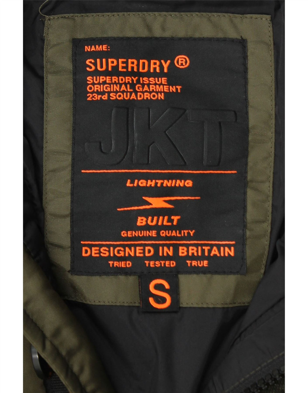 SUPERDRY Muška podstavljena jakna s kapuljačom UK 36 Mali kaki najlon
