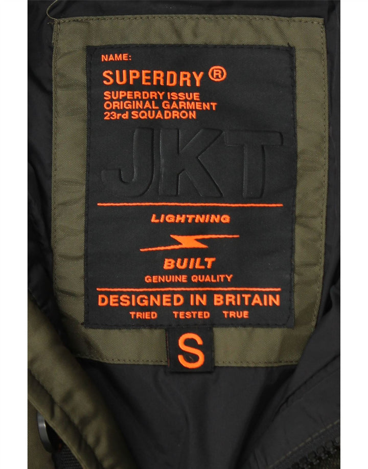 SUPERDRY Muška podstavljena jakna s kapuljačom UK 36 Mali kaki najlon