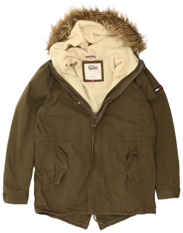 Tommy Hilfiger muška parka jakna s kapuljačom UK 44 2XL kaki poliester