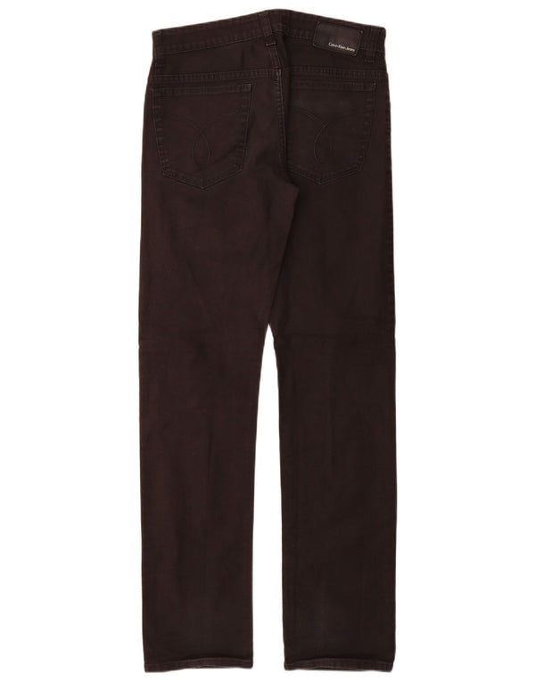 Calvin Klein Mens Straight Jeans W30 L34 Black Cotton