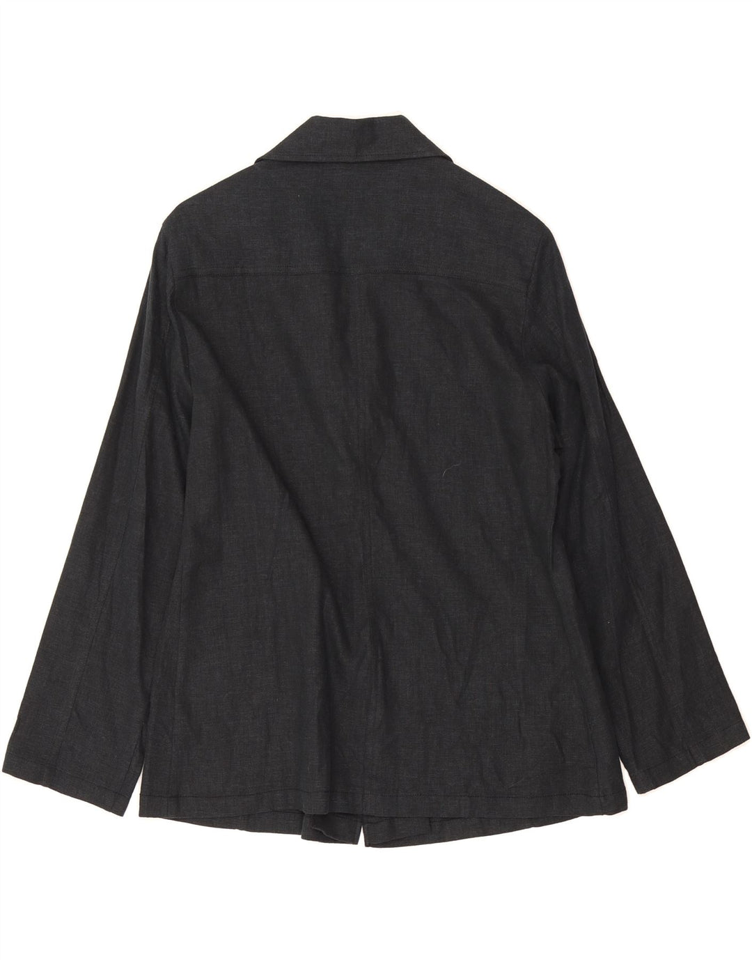 CHERIE Womens 4 Button Blazer Jacket IT 46 Large Black Linen Vintage cherie and Second-Hand cherie from Messina Hembry 