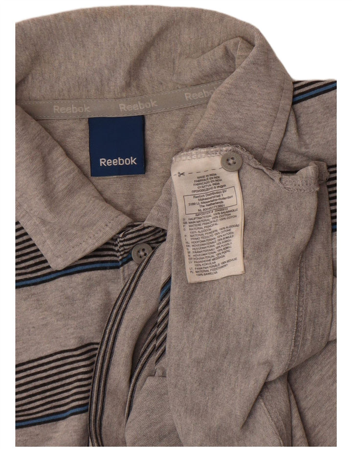 Reebok muška polo majica srednje sive pruge, pamuk