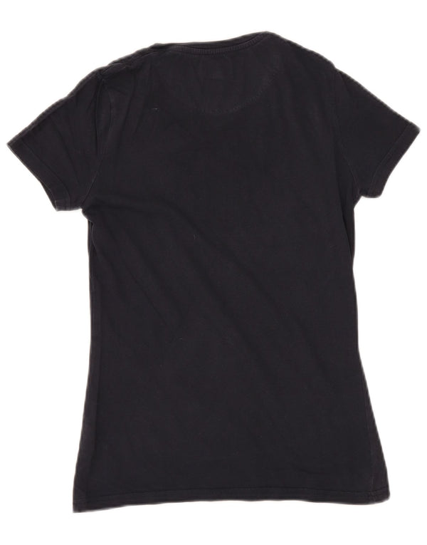 JACK WILLS Ženska grafička majica kratkih rukava UK 6 XS tamnoplavi pamuk