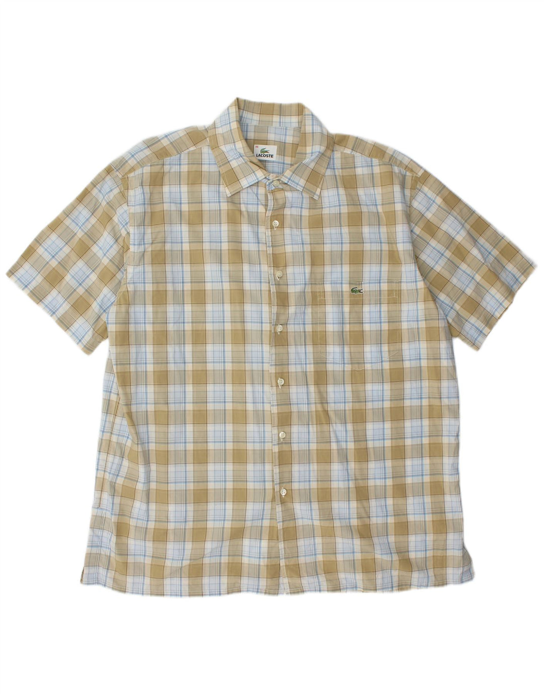 LACOSTE muška košulja kratkih rukava veličina 46 2XL kaki karirana