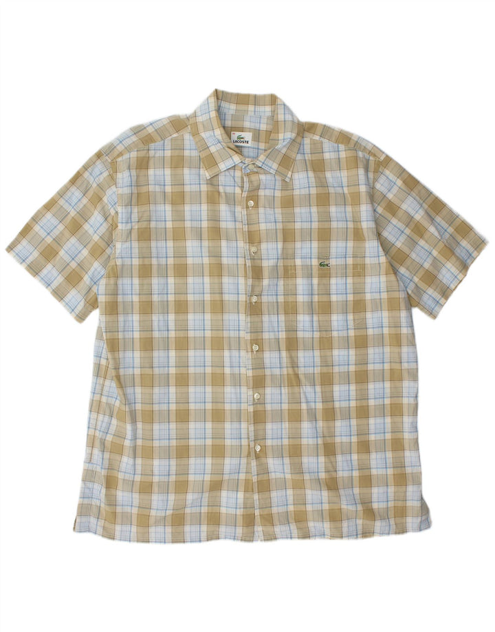 LACOSTE muška košulja kratkih rukava veličina 46 2XL kaki karirana