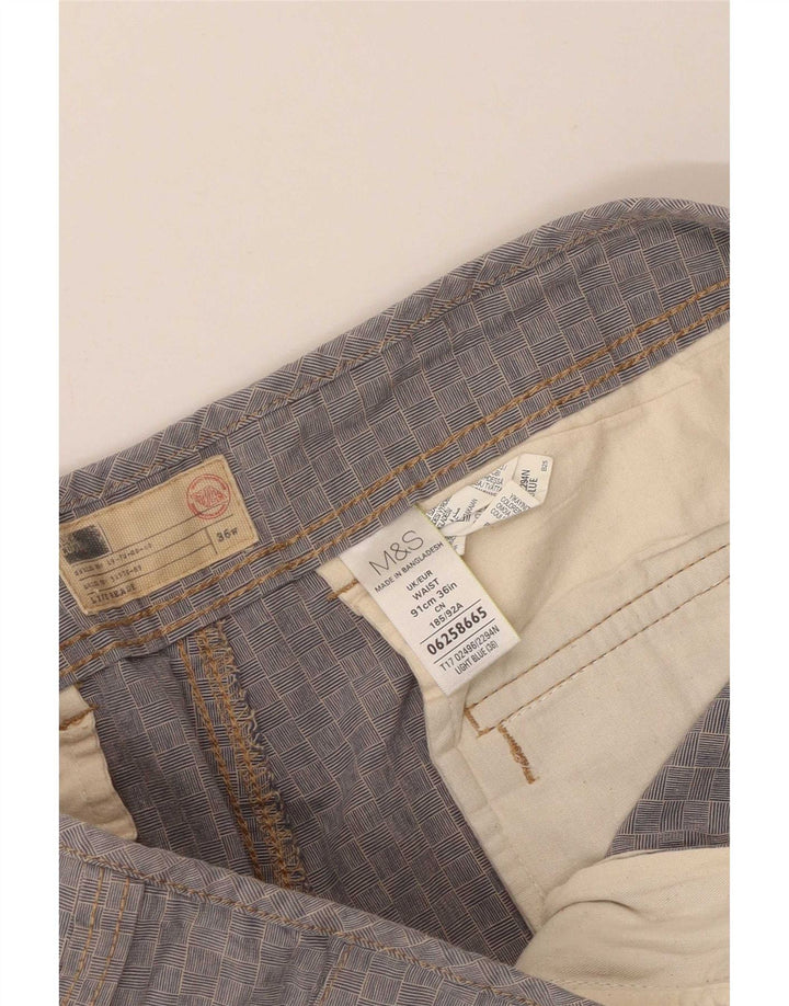 Marks & Spencer muške kargo kratke hlače Large W36 plavi karirani pamuk