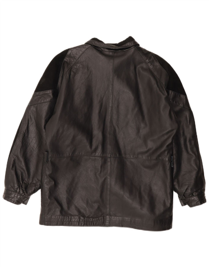 Vintage ženska kožna jakna EU 44 XL crna koža