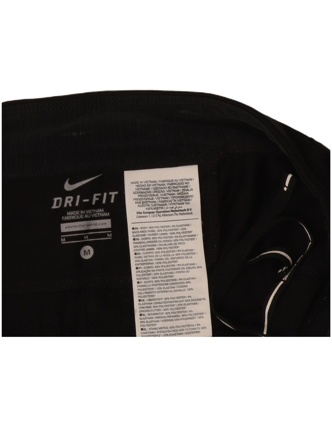 NIKE ženske Dri Fit Capri tajice UK 12 srednje crne poliesterske