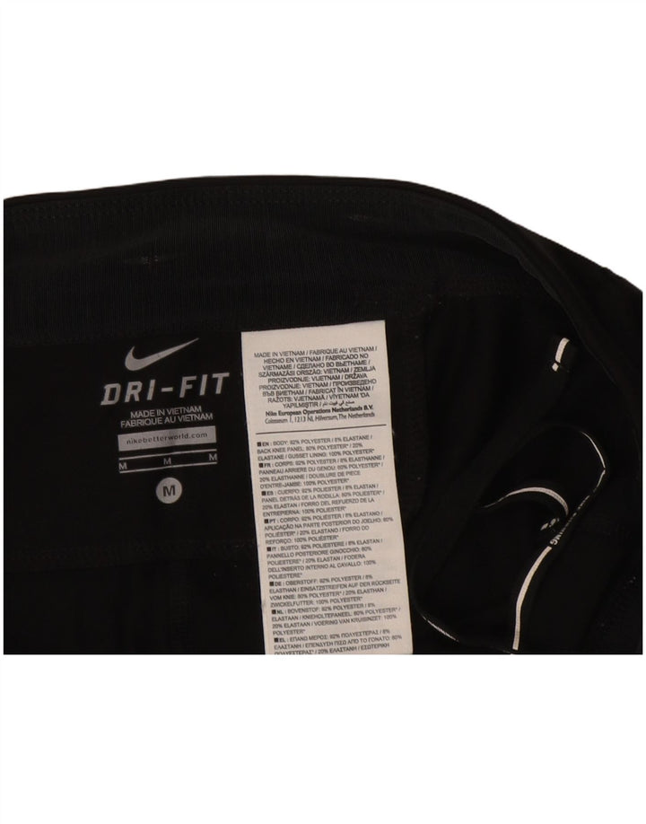 NIKE ženske Dri Fit Capri tajice UK 12 srednje crne poliesterske