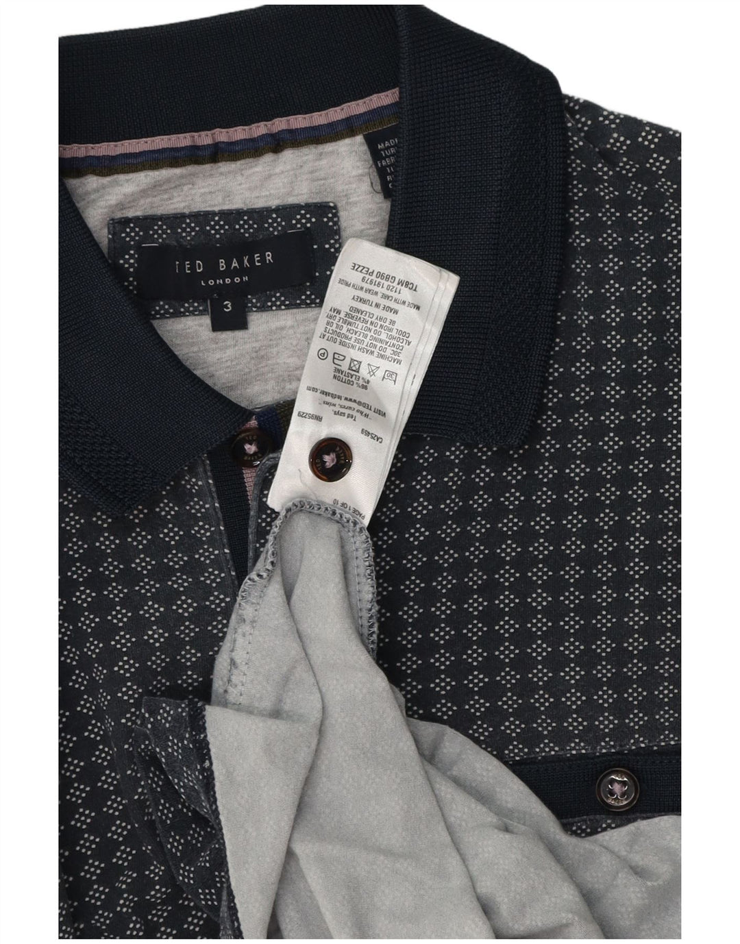 Ted Baker muška polo majica veličine 3 srednje tamnoplava geometrijska