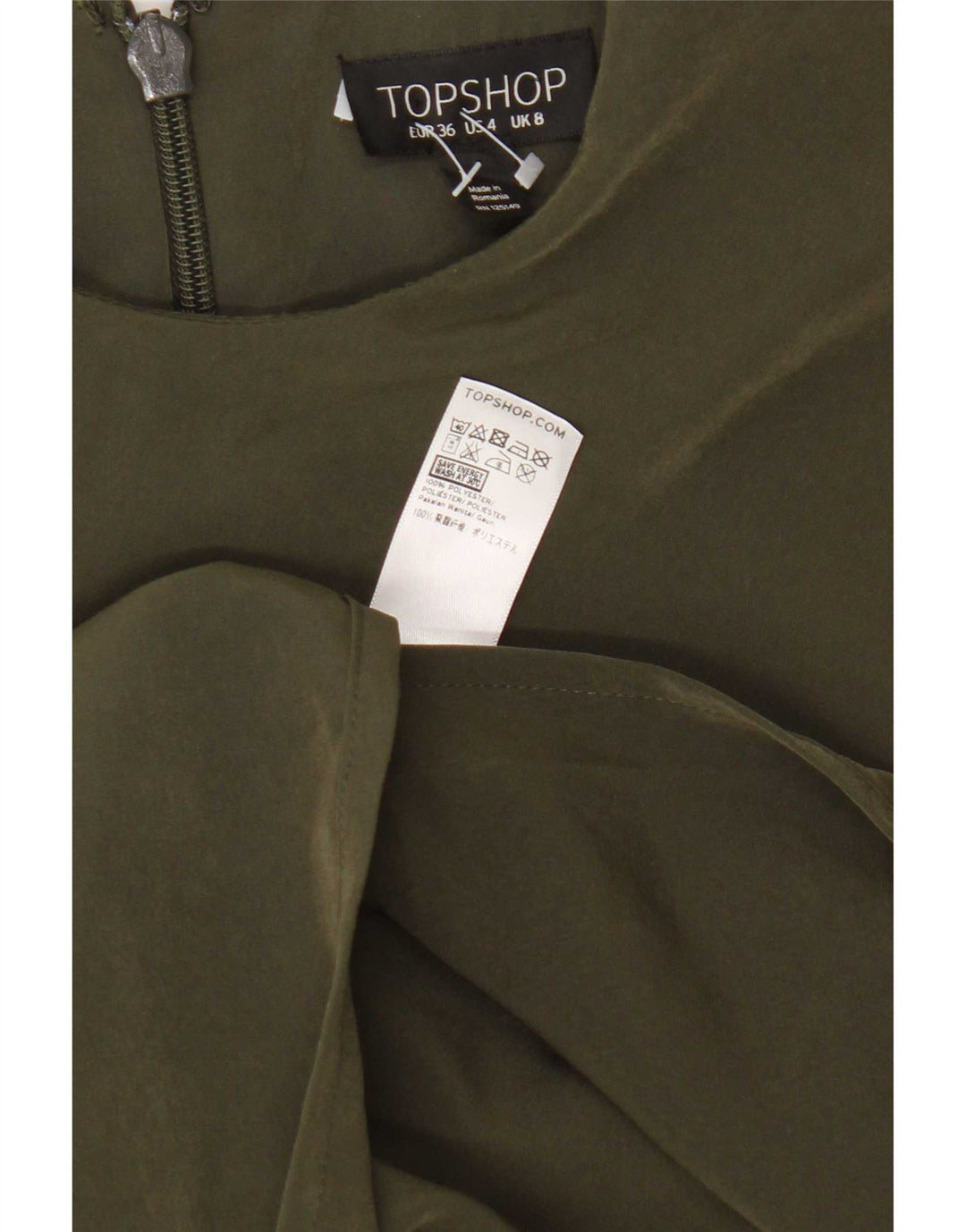 Topshop ženska maksi haljina UK 8 Mala zelena poliester