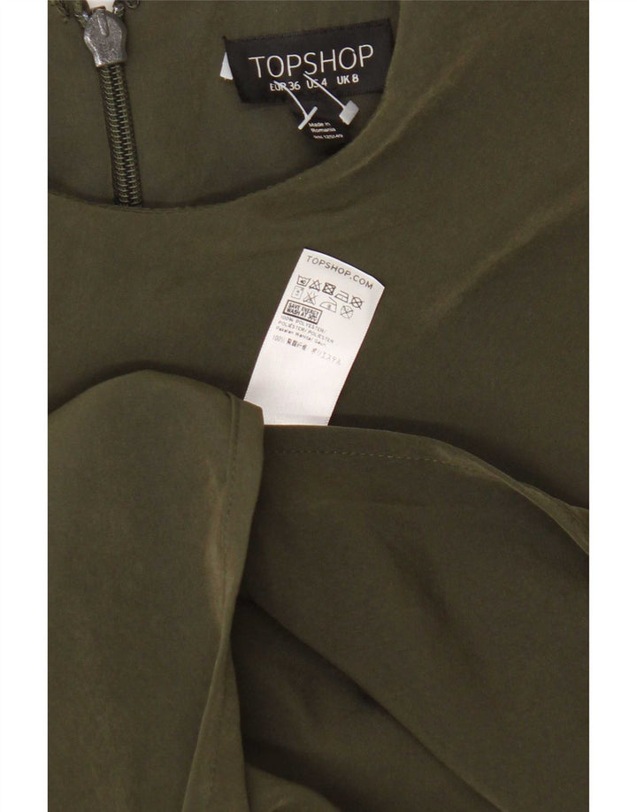 Topshop ženska maksi haljina UK 8 Mala zelena poliester