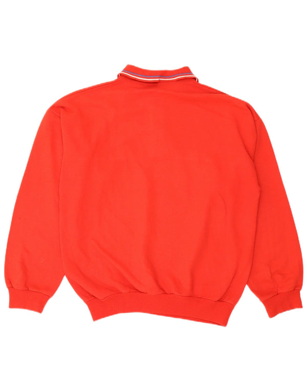 Vintage muška majica s polo izrezom, veliki, pamučni crveni prugasti džemper