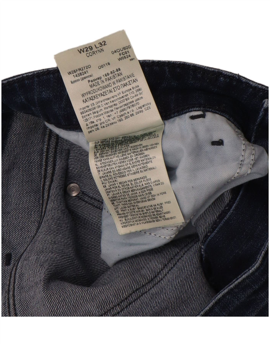 Wrangler ženske uske traperice Corynn W29 L32 tamnoplavi pamuk