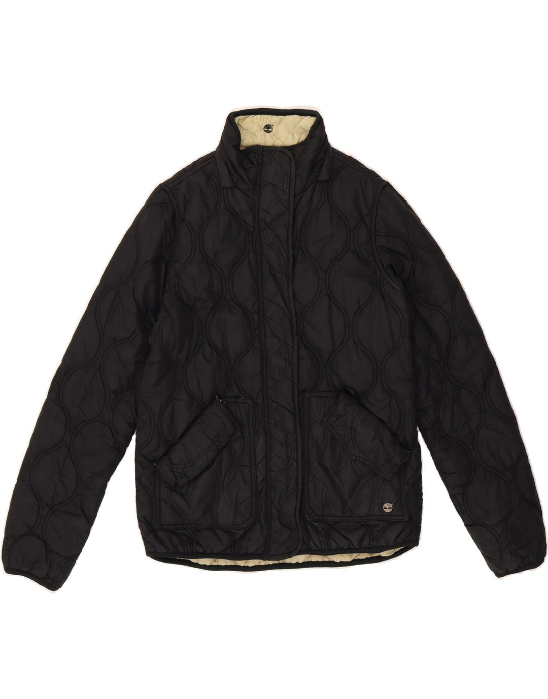 TIMBERLAND Womens Reversible Quilted Jacket UK 16 Large Black Nylon Vintage Timberland and Second-Hand Timberland from Messina Hembry 