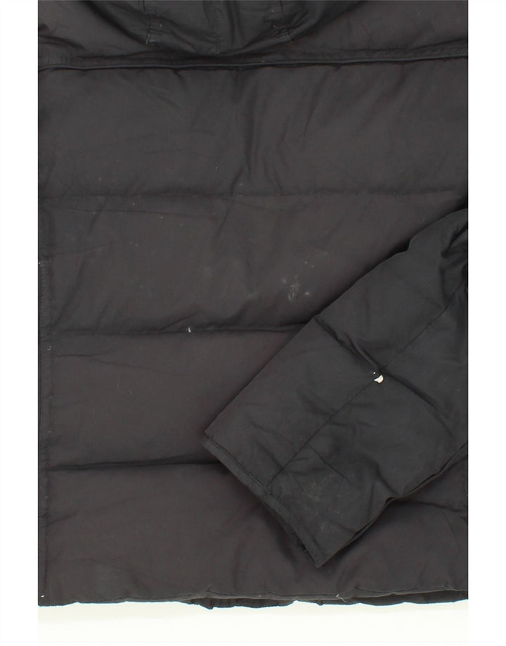 CHAMPION Womens Hooded Padded Jacket UK 10 Small Black Polyester Vintage Champion and Second-Hand Champion from Messina Hembry 